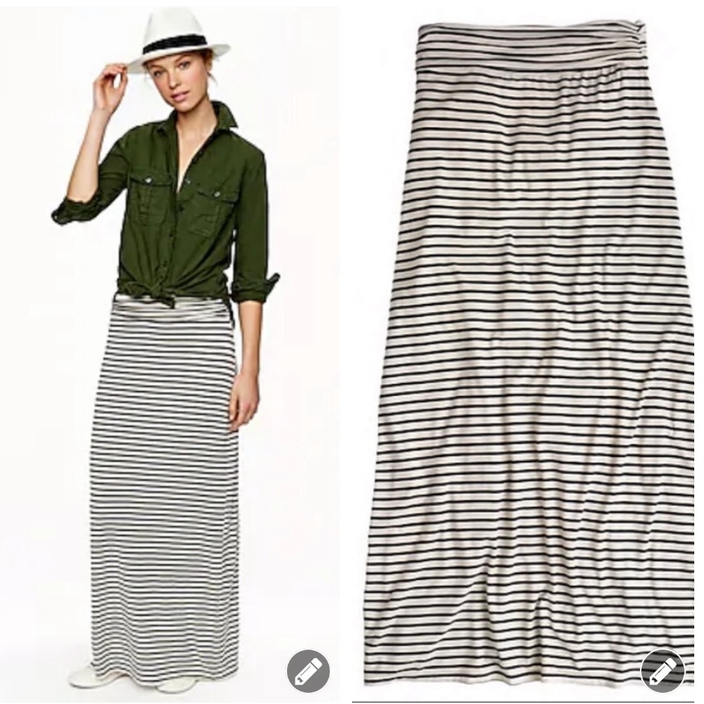 J. Crew Striped stretch jersey maxi skirt #3778